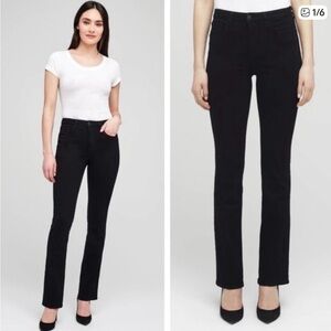 L'AGENCE Black Straight-Leg High Waist Women's Jeans